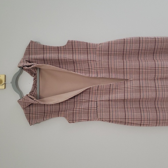 Ann Taylor Factory Midi Sheath Dress 10 Plaid Neutral Career Business Office - Picture 9 of 15